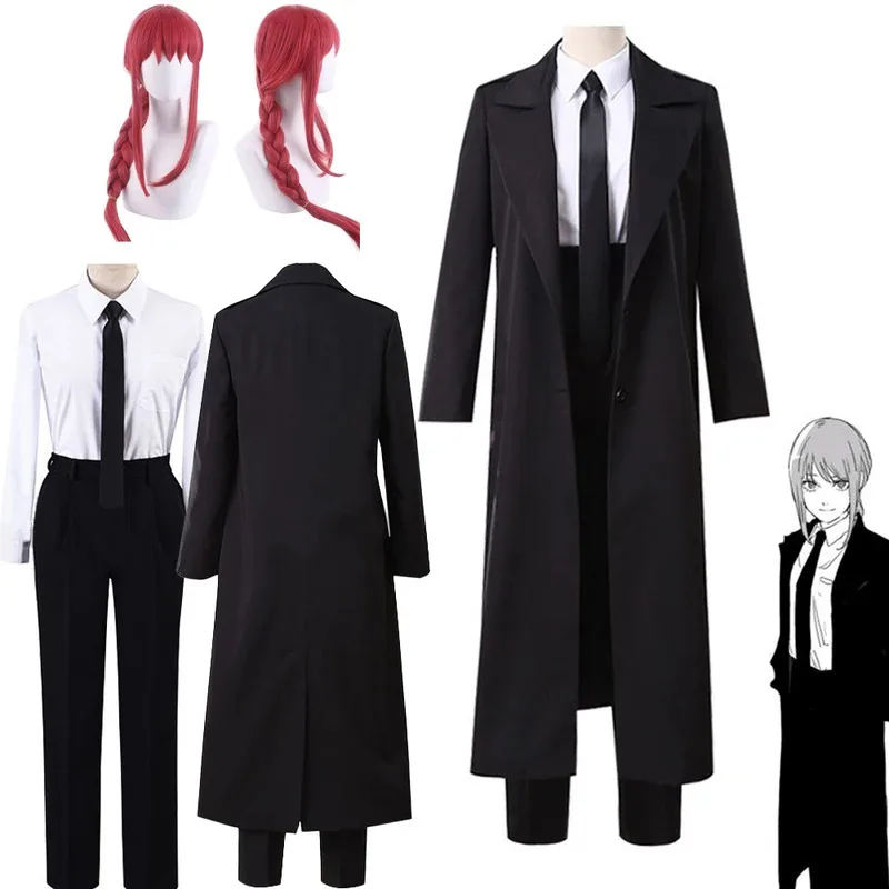 

Anime Chain Saw Makima Cosplay Costumes Sawman Makima Cosplay For Men Women Suits Wigs Trench Shirt Tie Pants Halloween Uniform