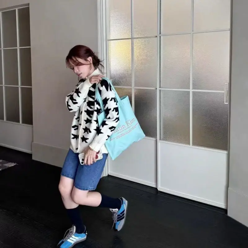 Korean Niche Streetwear Brand Matin Kim Macaron Canvas Bag Letter Logo Shoulder Handbag New Arrival Versatile Fashionable