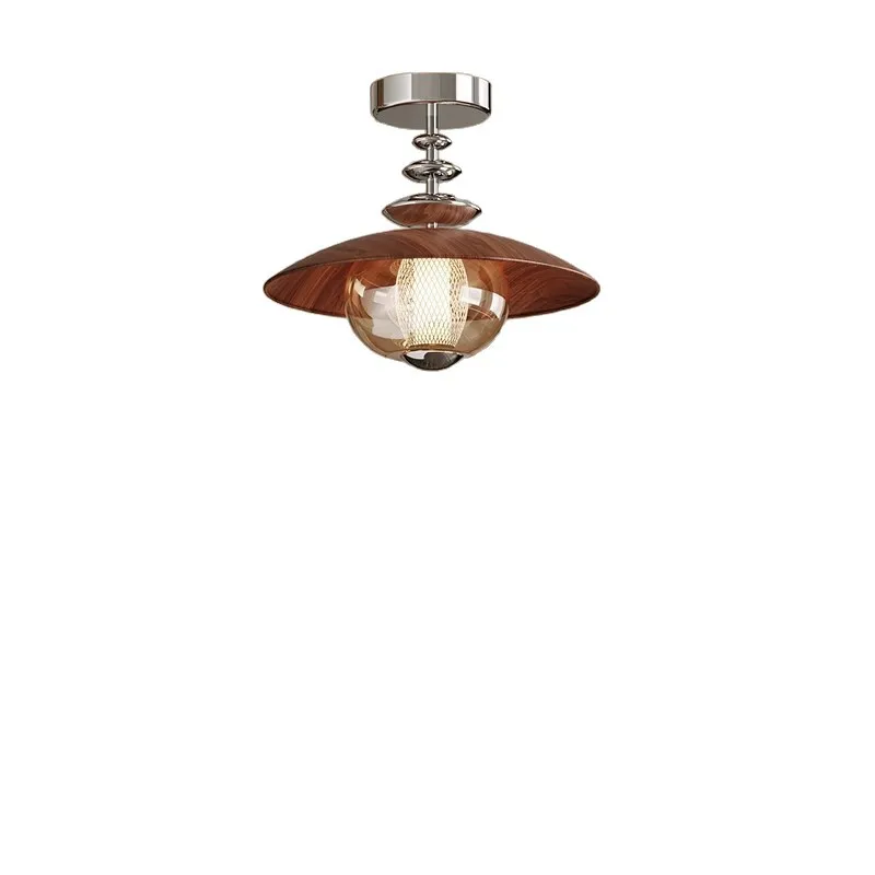 

French antique restaurant ceiling light creative bedroom light entrance corridor balcony glass art retro ceiling light