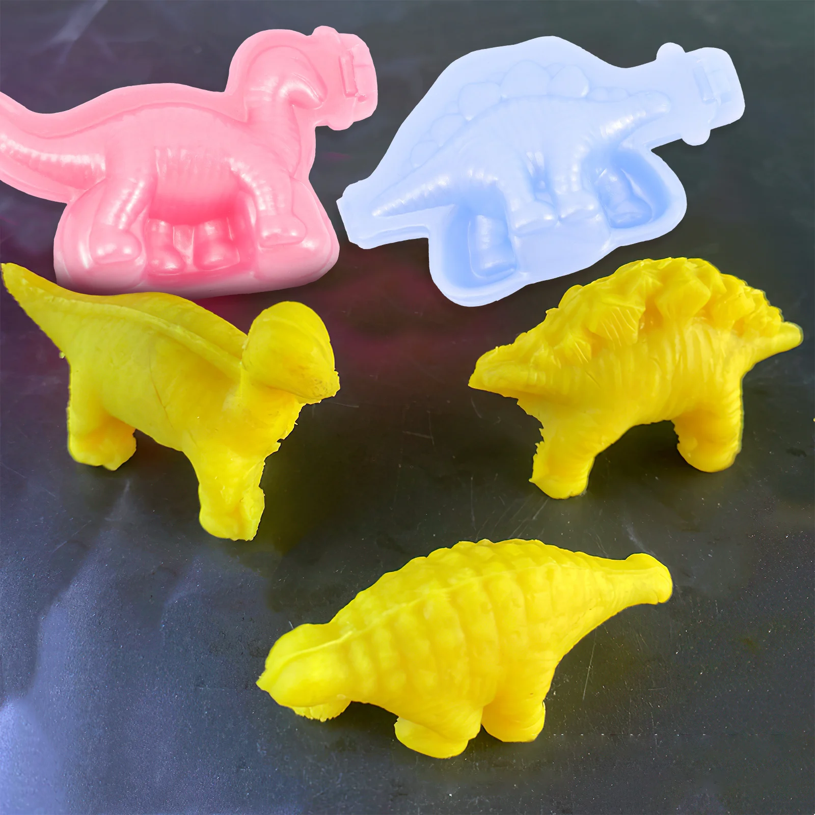 Moule dinosaure pour enfants, Kit d'artisanat de pâte de couleur, outils de modélisation en plastique de qualité supérieure pour projets en argile de bricolage, lisse, antiadhésif, sûr, 18 pièces