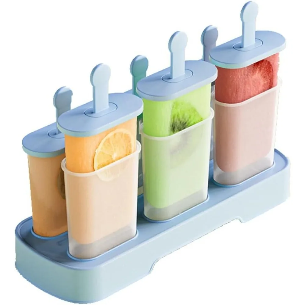 Juego de moldes para paletas de hielo, sin BPA, fácil liberación, moldes para helados caseros, 6 piezas