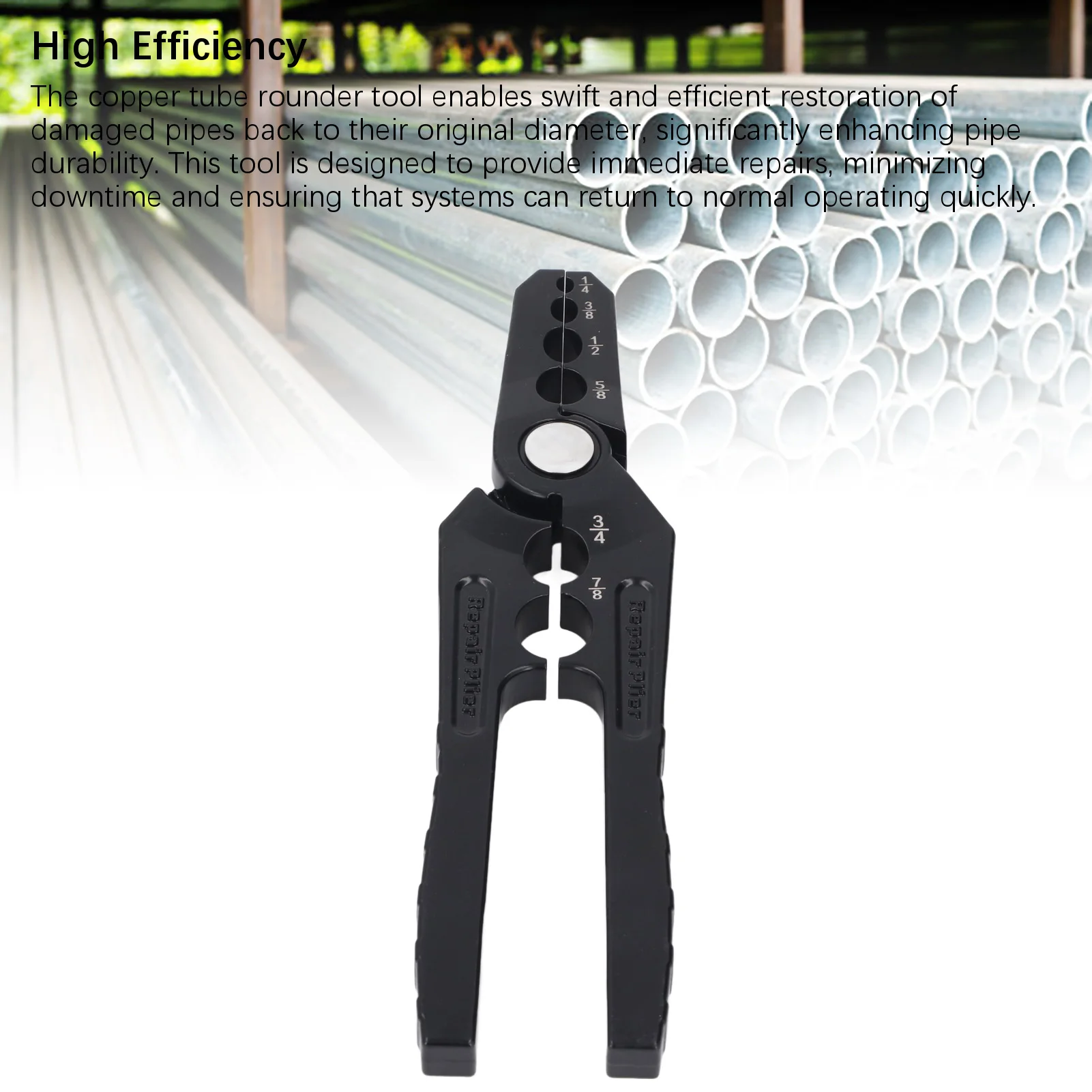 

Tube Repairer Pliers Copper Pipe Repair Pliers 6 Holes 1/4 3/8 1/2 5/8 3/4 7/8 Inch Manual Copper Tube Rounder
