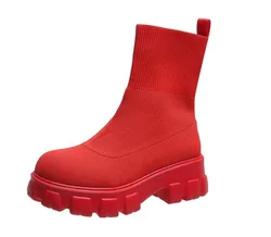 Zapatos De Mujer 36-43 Spring Autumn Sneakers Platform Sports Casual Breathable Slip on Ankle Boots Elastic Botas Mujer