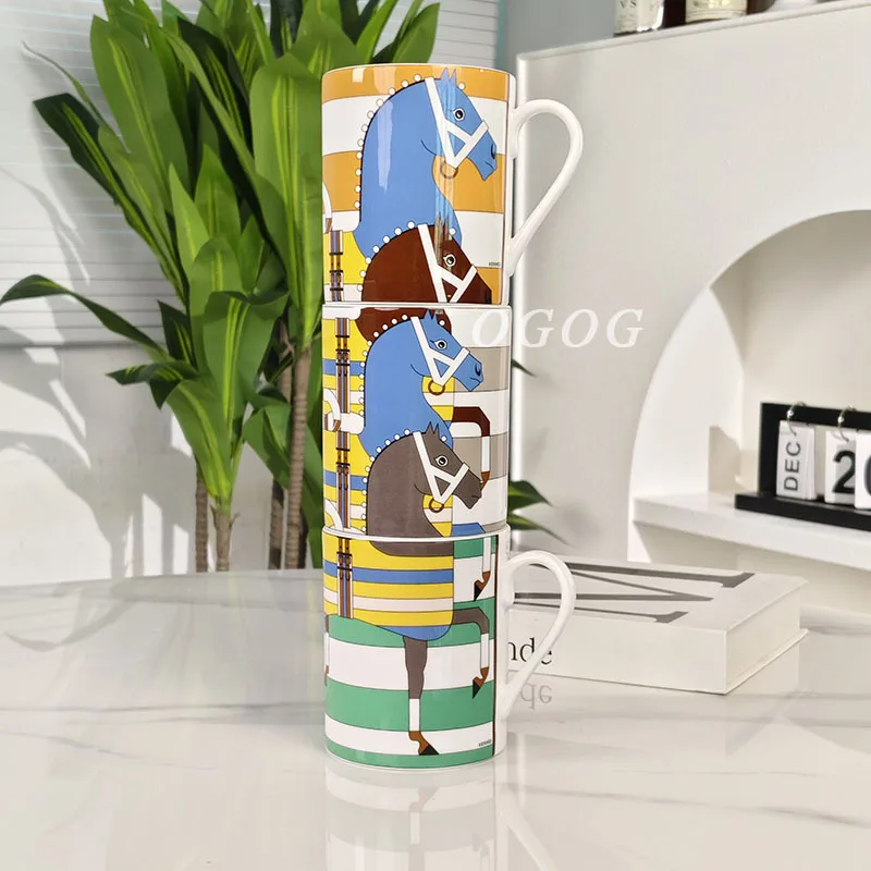 

Modern Simple Ceramic Drinking Cups Set of 3 Home Water Cups Minimalist Style for Family Kitchen Office