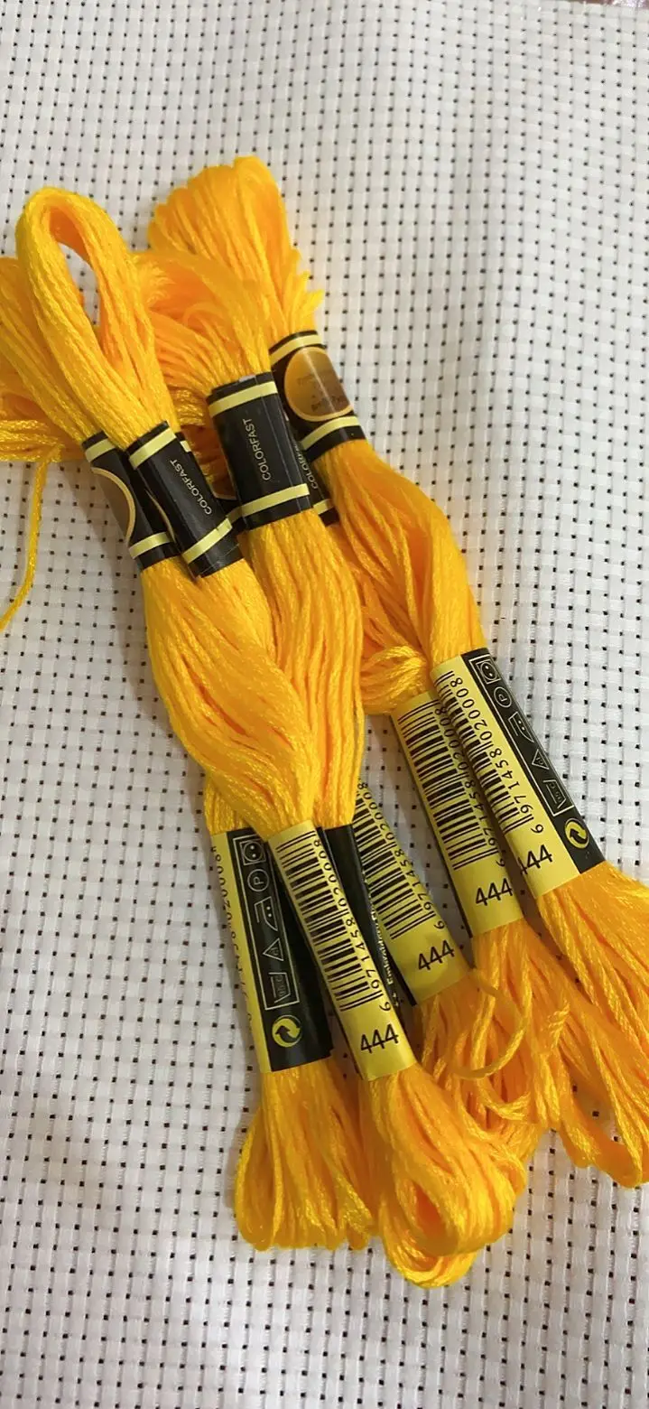 

10 шт./лот, набор ниток для вышивки крестиком, нить для вышивания для начинающих, браслет для рукоделия «сделай сам», моток для рукоделия, без повторения, Радуга, КОД DMC 444