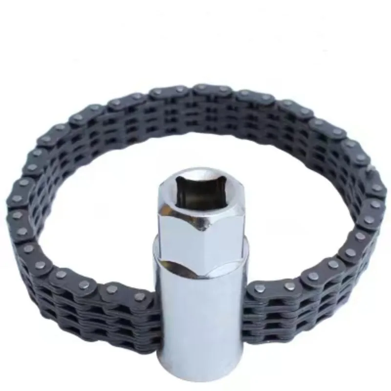 

Socket Wrench Double Chain Filter Wrench High HardneSs Oil Filter Wrench Removal Install Tool Auto Replacement Parts