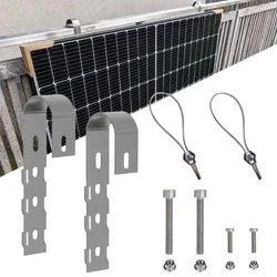 LEADER2pcs/set Solar Panel Photovoltaic Balcony Bracket Hook Stainless Steel Solar Panel Fixture Accessories Solar Module Holder