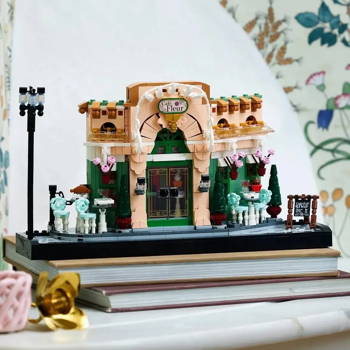 2025 kreative Expert Stadt Französisch Café Modell Bausteine Street View Cafe Shop Montieren Ziegel