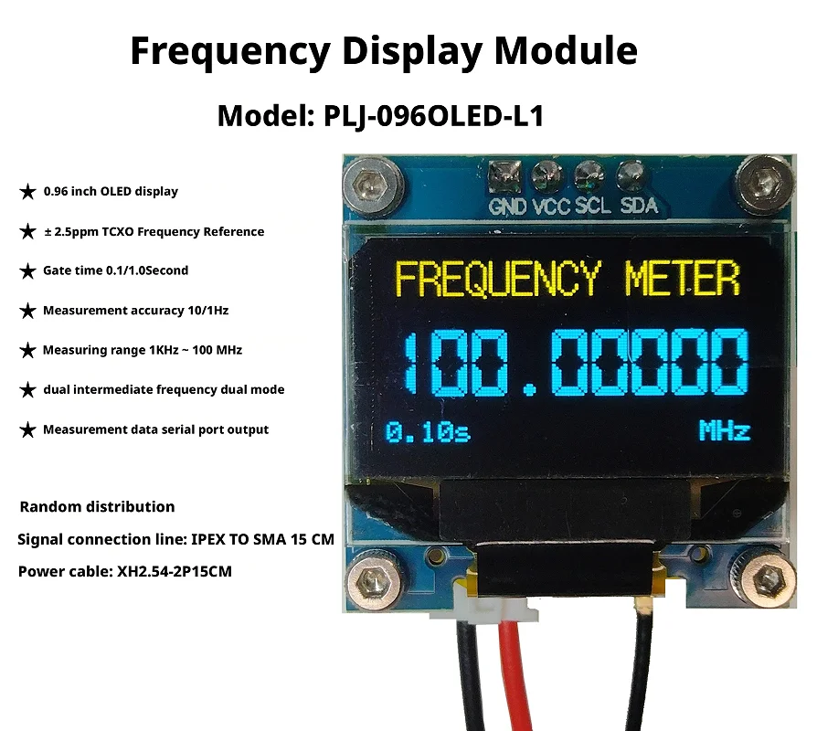 

Частотомер 1 кГц-100 МГц, OLED-дисплей, высокоточный частотомер для радиочастотных измерений, радиоприемопередатчик