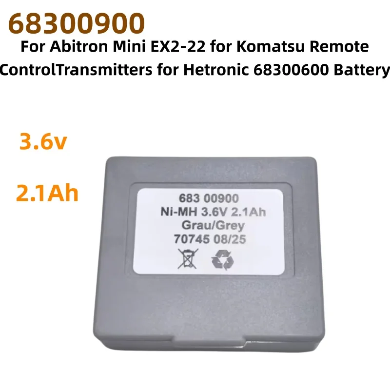 3.6V 2000mAh Replacement Battery 68300900 for Abitron Mini EX2-22 Komatsu Remote Control Transmitter Replace Hetron 68300600