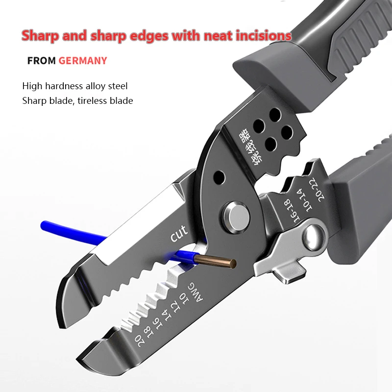 متعددة الوظائف المهنية سلك كهربائي أداة كابل سلك متجرد القاطع المكشكش التلقائي العقص تجريد ذو طيات