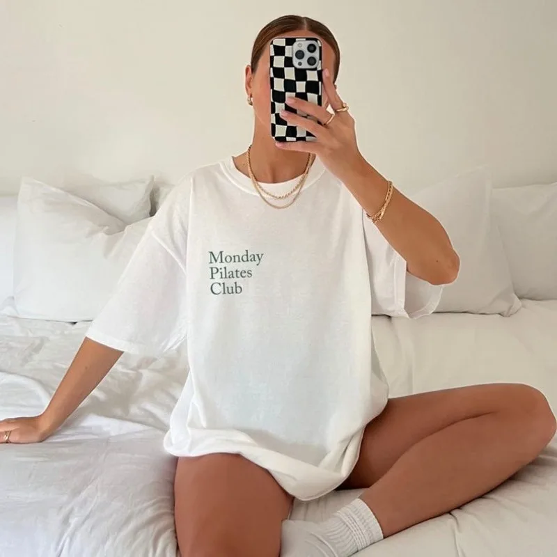 Shirt for Pilates Monday Pilates Club Tee for Yoga Shirt Wellness Fitness Clean Gift for Pilates Lover Aesthetic Kawaii T-shirt
