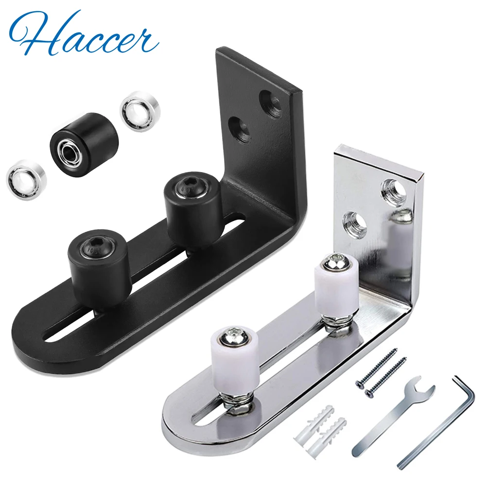 HACCER Sliding Barn Door Floor Guides Flush-Mounted Door Stoppers Scratch Resistant Steel Stay Roller Heavy Duty Furniture