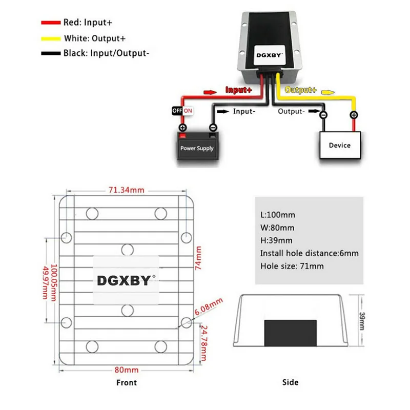 DGXBY DC 전원 컨버터, 자동차 전원 레귤레이터, DC-DC 변압기 모듈, CE ROHS, 12V ~ 48V, 3A, 5A, 6A, 8A, 10A, 10-25V ~ 48V