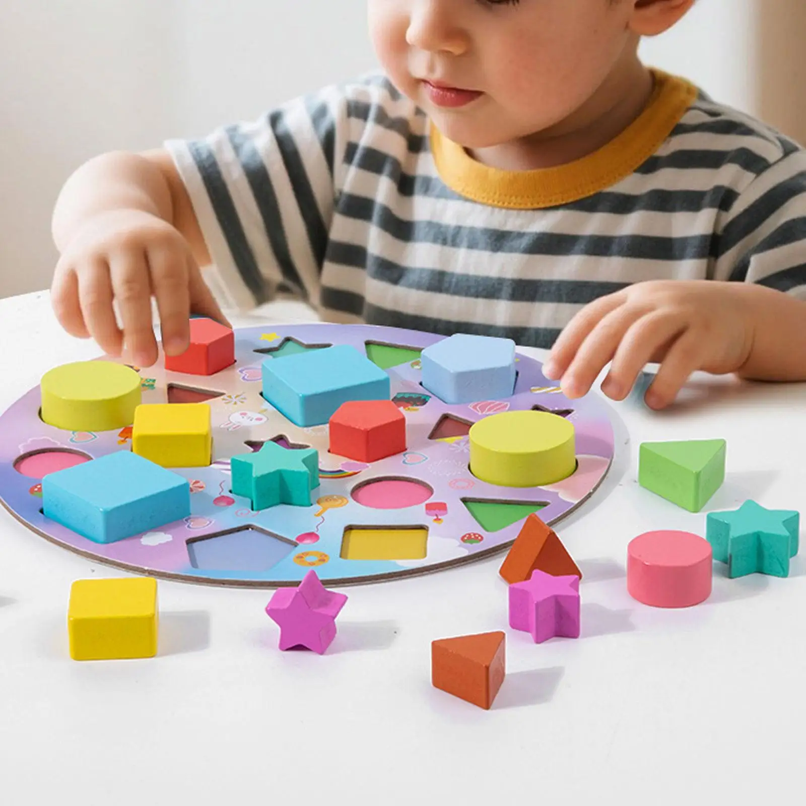 Juguete clasificador de formas de madera, juguetes educativos, juguete de Aprendizaje Temprano, bloques a juego con formas geométricas clásicas, bloques para 2 3 4 5
