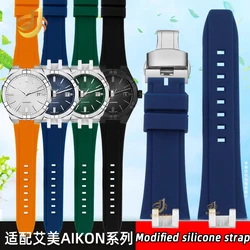 For Maurice Lacroix AIKON modified watchBand accessories AI6008 AI6007 1018 1108 waterproof silicone watch band strap Bracelet