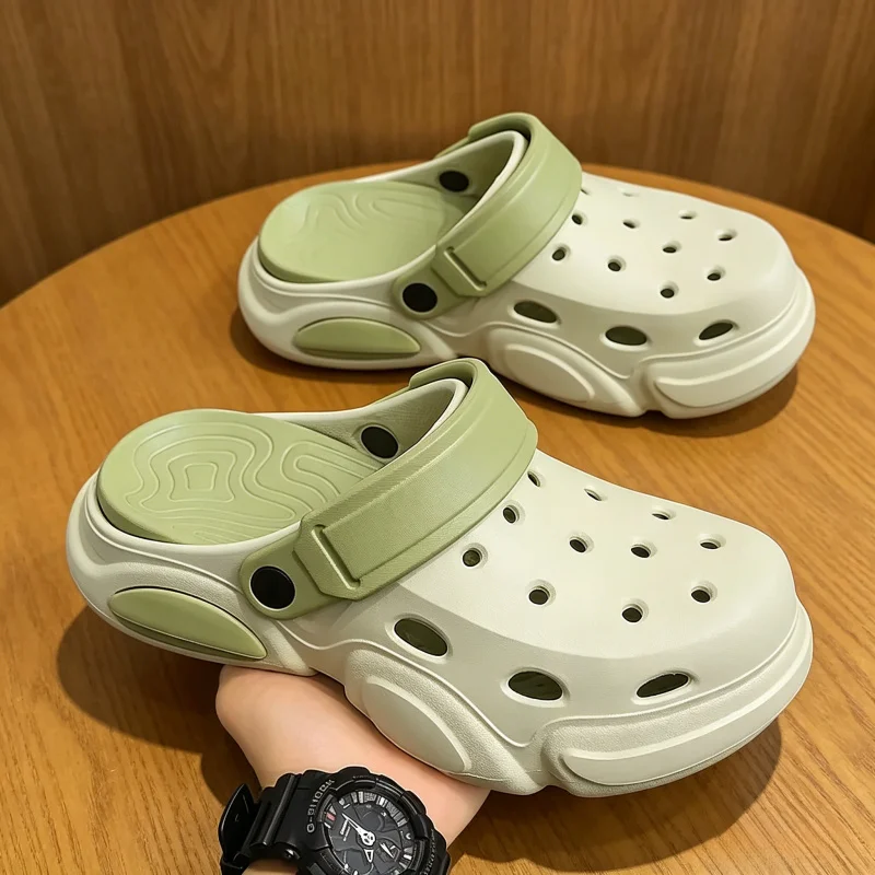 

Summer Men Thick Soled Sandals Non Slip Breathable Toe Cap Casual Beach Slippers Multicolor Plus Size Outdoor Shoes