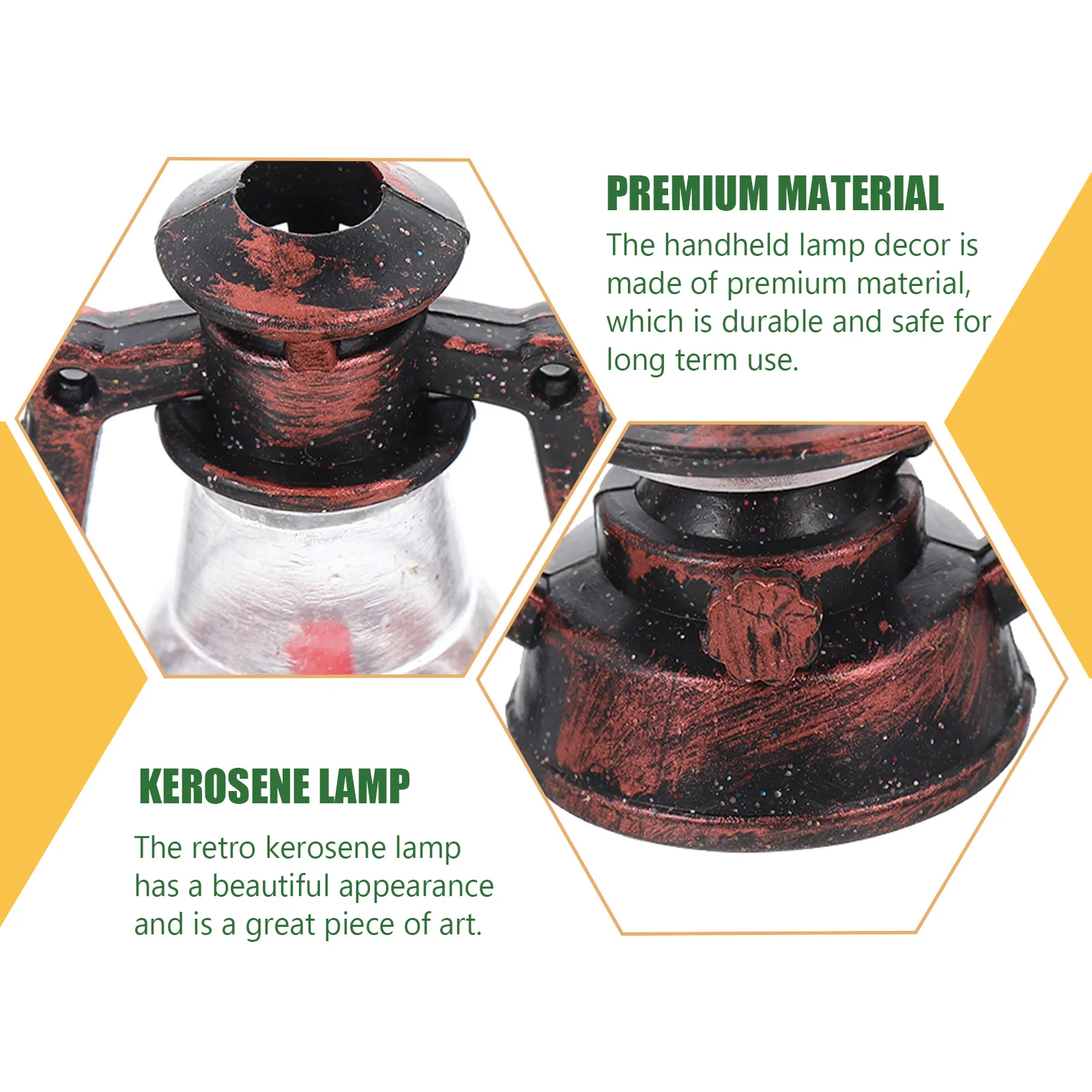 10 Pcs Mini Kerosene Lamp Lantern Decoration Outdoor Christmas Lights Shape Models Plastic Miniature