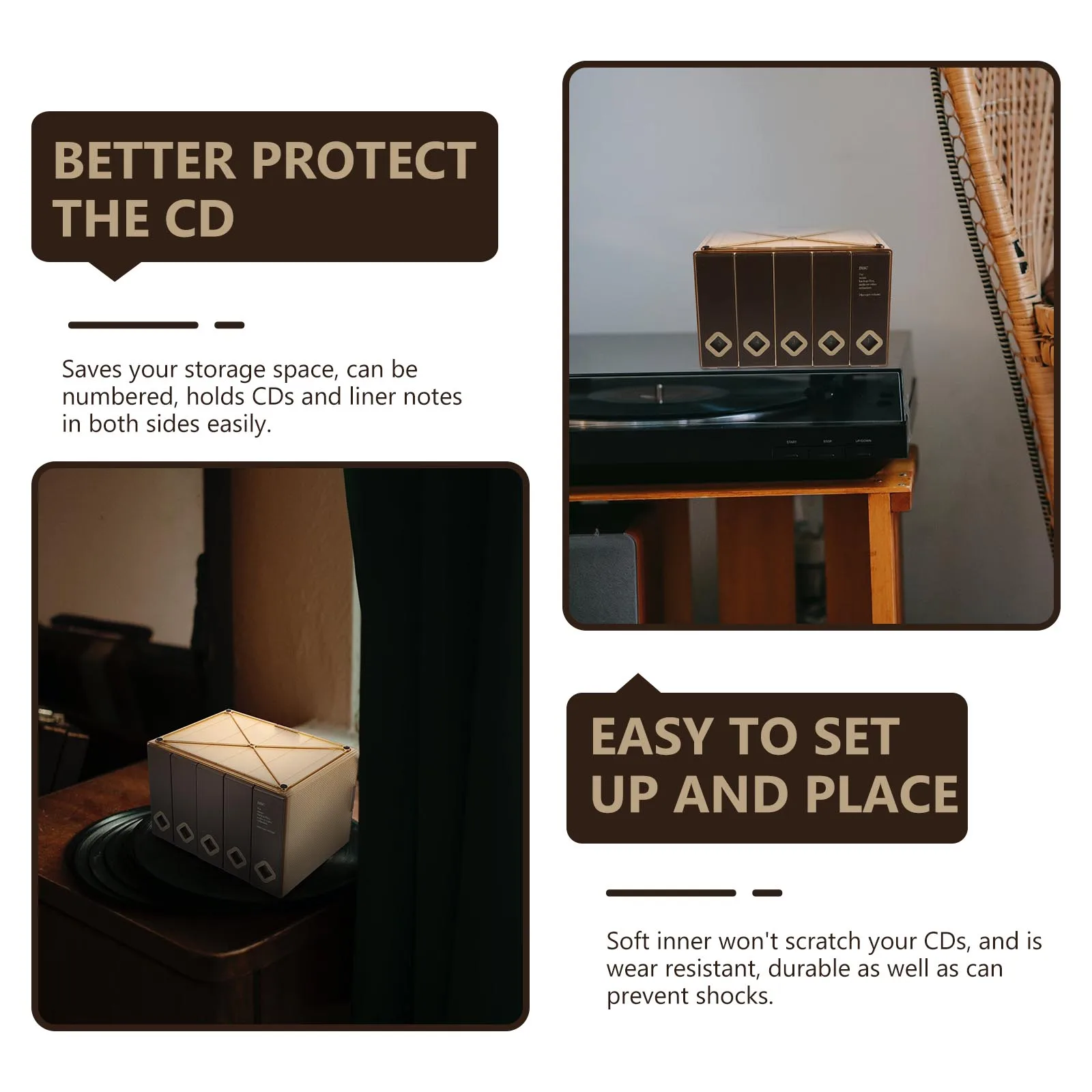 

Large Capacity Cds Storage Box Disc Case Portable Cd Holder Protects Discs Scratch Resistant Cd Organizer Bag