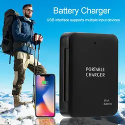 4 Slots AA Batteries External USB Rechargeable Emergency Power Charge Box Mobile Phone Charging Base