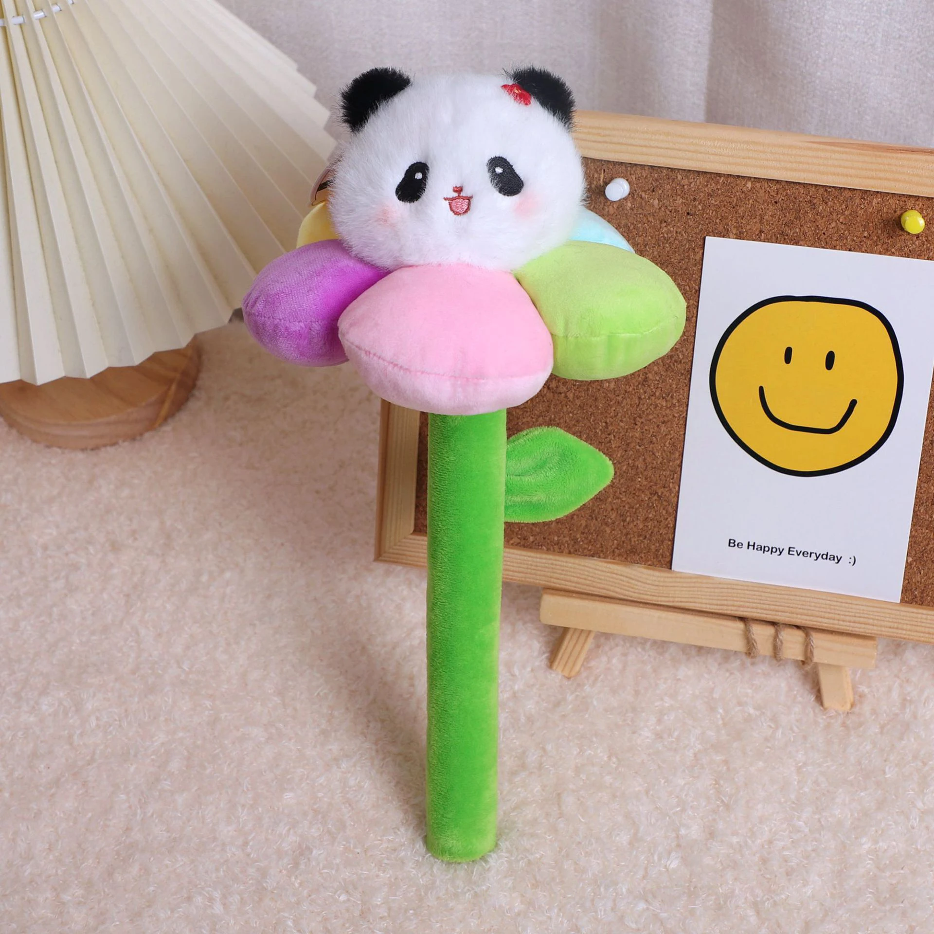 크리 에이 티브 팬더 꽃 플러시 장난감 귀여운 카와이 팬더 롤리팝 꽃 마사지 꽃 인형 박제 장난감 어린이 장난감