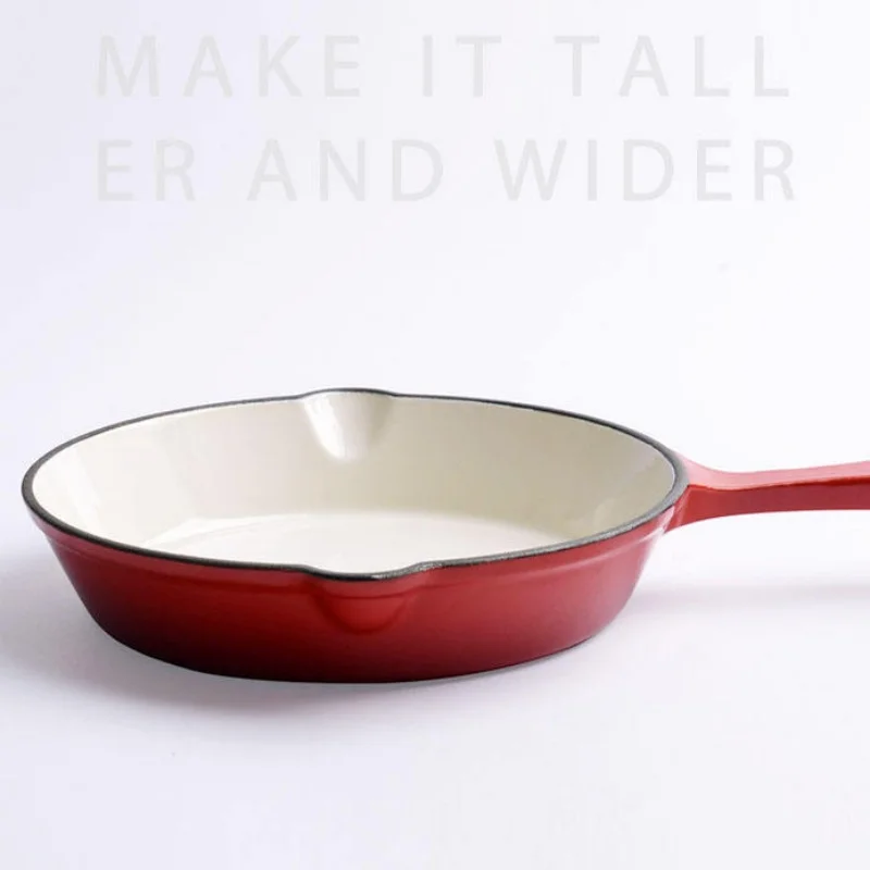 مقلاة غير لاصقة من الحديد الزهر، مناسبة للاستخدام المنزلي وفطائر البيض وشرائح اللحم والطباخ التعريفي وموقد الغاز. #3