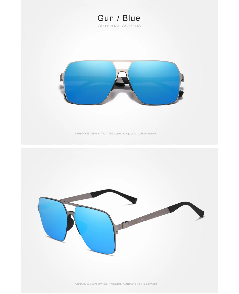 KINGSEVEN Herren Polarisierte Sonnenbrille Luxus Ultra Dünne Bügel UV400 Sonnenbrillen für Männer UV400 Brillen – Detail 4