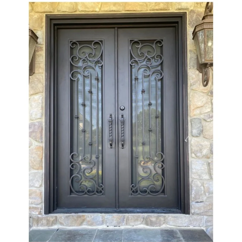 

Customization Front Entry Metal Door Exterior Waterproof High Quality From China Steel Doors With Glass For Home