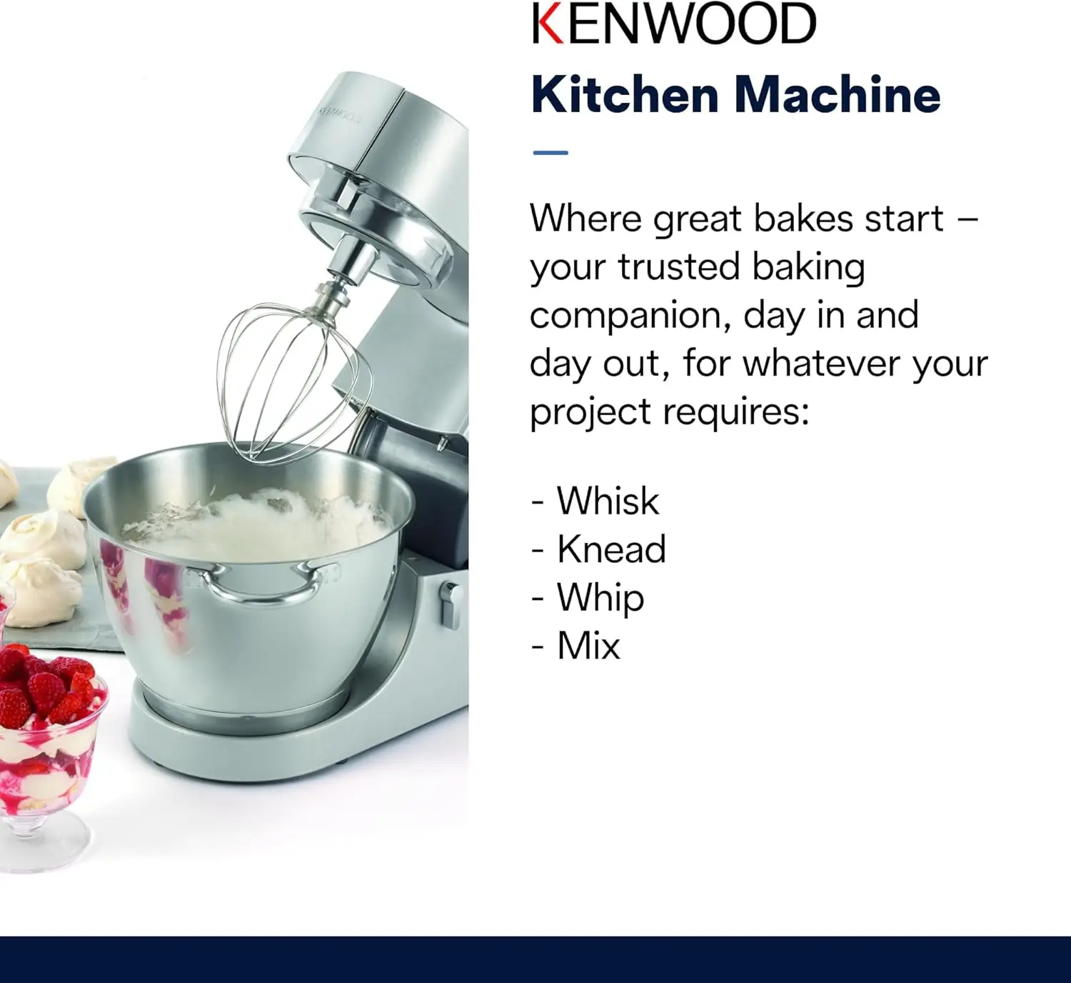 Kitchen Machine, Stainless Steel - 5 qt - Kitchen Mixer - 800W Motor & Electronic Variable Speed Control