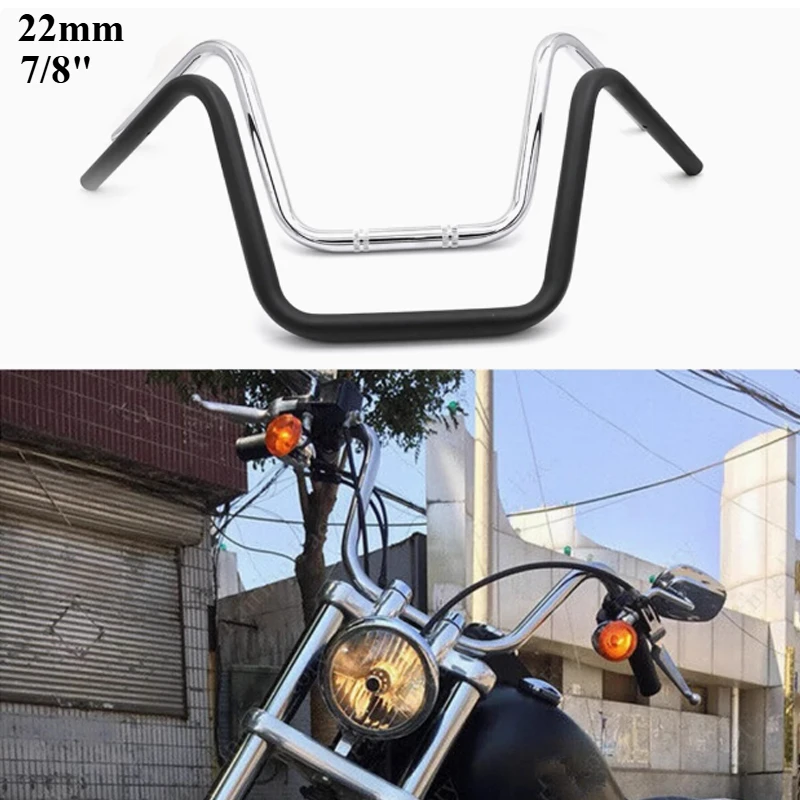 Retro Modifizierter Motorrad-Universal-Lenker 7/8'' 22mm Richtungsgriff Super High Griff für Harley Sportster XL883 XL1200