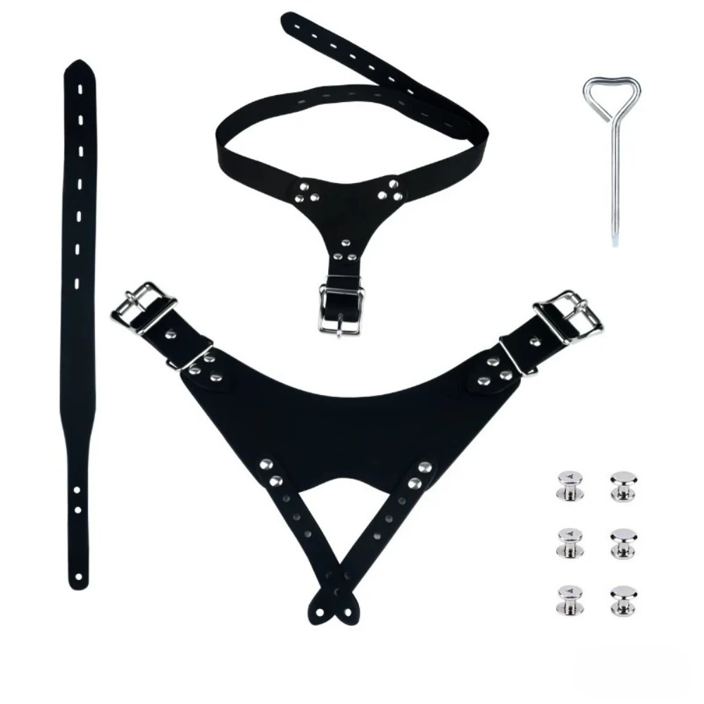 Ceinture de chasteté auxiliaire en cuir PU، pour Cage à coq en metal، accessoire de Cage de chasteté masculine، harnais، jouets