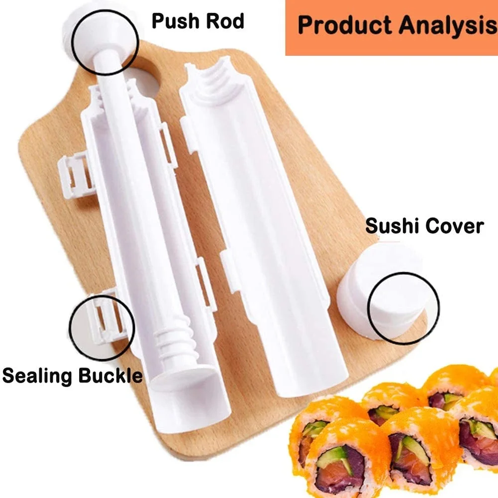 Sushi Maker Set Machine Rice Mold Bazooka Roller Kit Vegetable Meat Rolling Tool Kitchen Tools Gadgets Home Kitchen Accessories