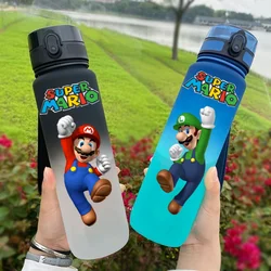 スーパーマリオ-子供と学生のためのドリップ防止ウォーターボトル,容量650ml,フィットネスとスポーツ用