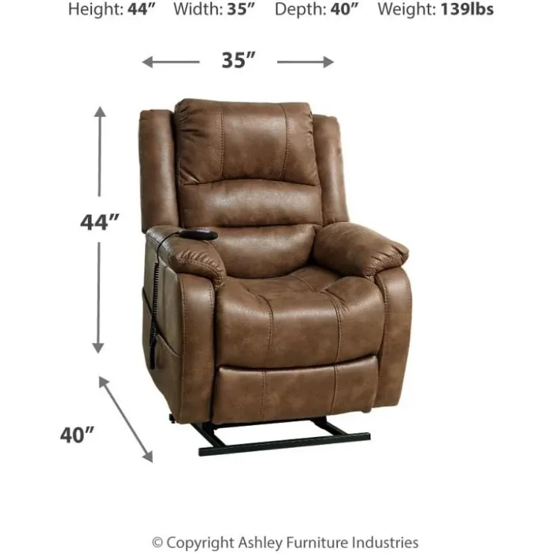 Yandel-Electric Power Lift Recliner para Idosos, Falso Couro, Marrom Casa e Móveis de Cozinha, Cadeiras para Sala