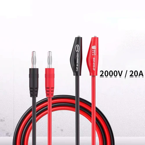 클립 멀티미터 테스트 케이블이 있는 BST 010 JP 2000V 20A DC 전원 케이블, 악어 클립 케이블 초전도 테스트 리드 도구  Best5