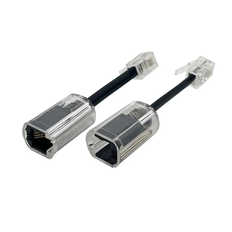 

10 шт. вращающихся разъемов RJ9 для телефонной линии, 4P4C, с защитой от перекручивания провода, для офисных телефонных линий, предотвращающие запутывание соединительные кабели