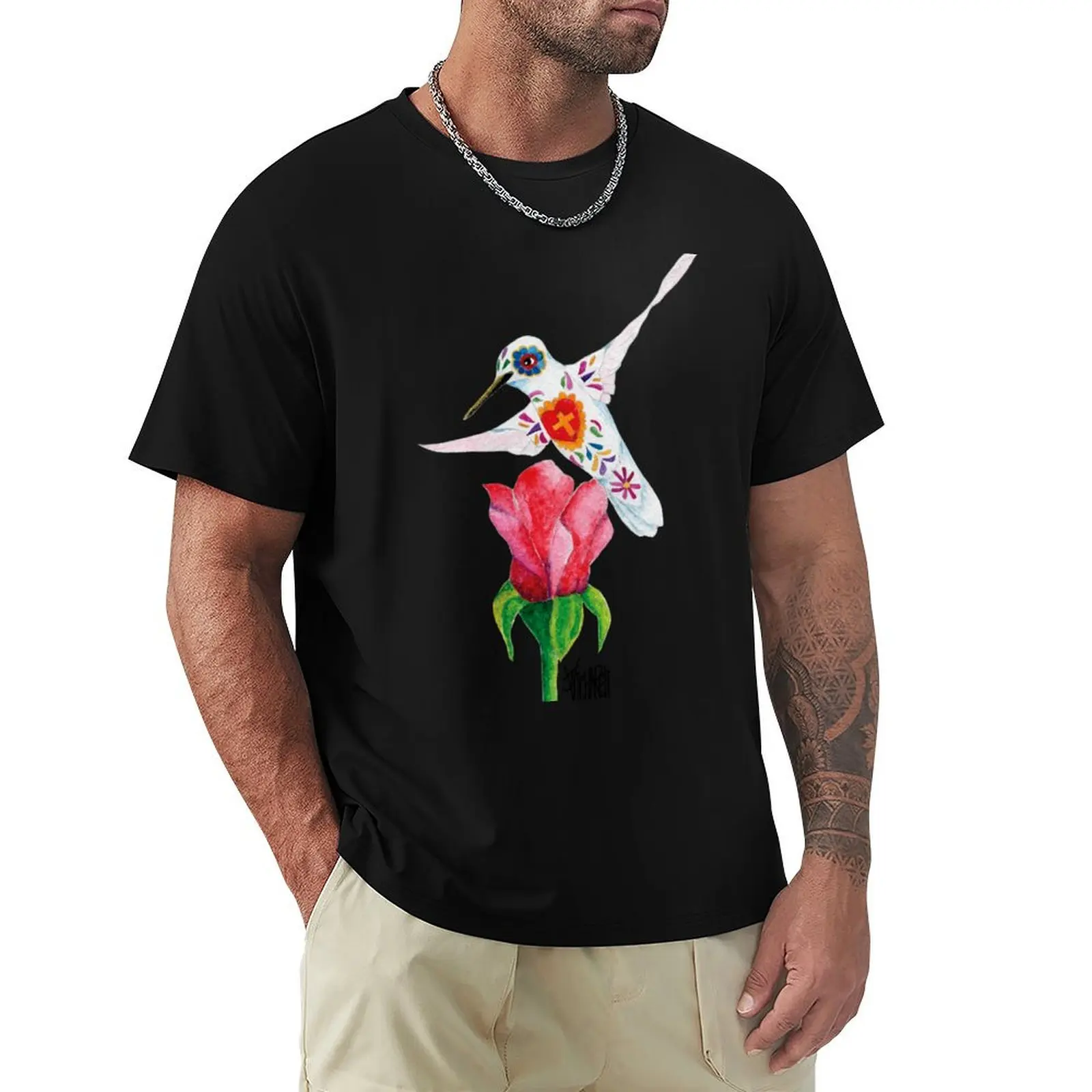 Camiseta Catrin Hummer con estampado de rosas, manga corta, estilo clásico