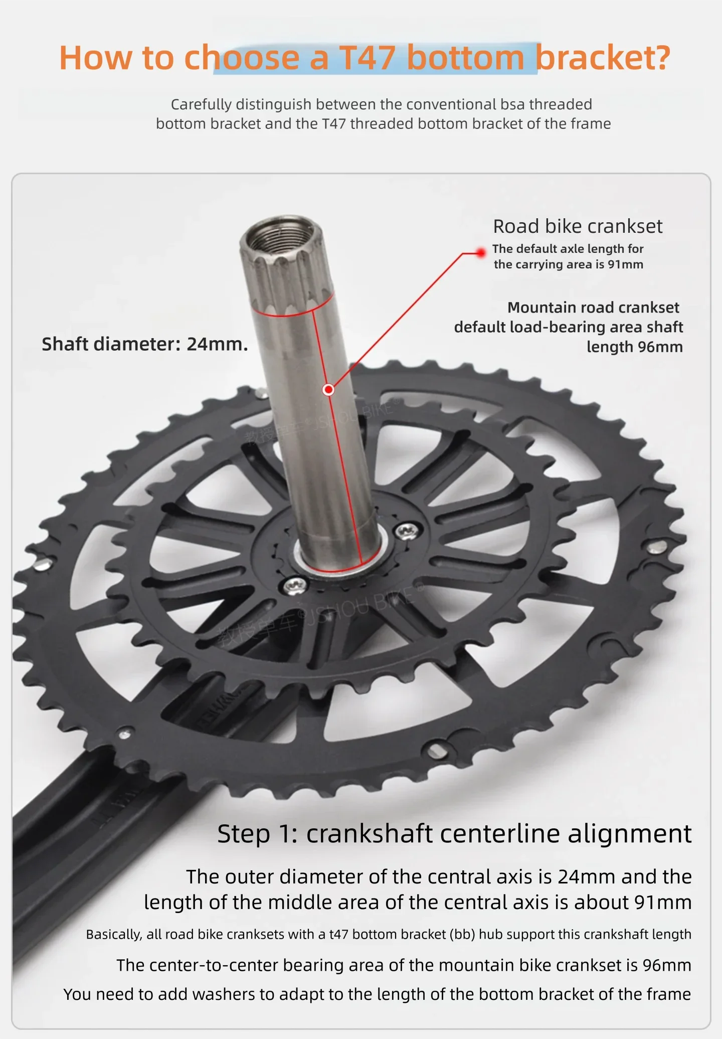 PROWHEEL T47 68/73/85,5mm MTB/Rennrad Tretlager Fahrradkurbel 24mm Externes/Internes Lager 7075 Al CNC für Shimano/SRAM – Detail 5
