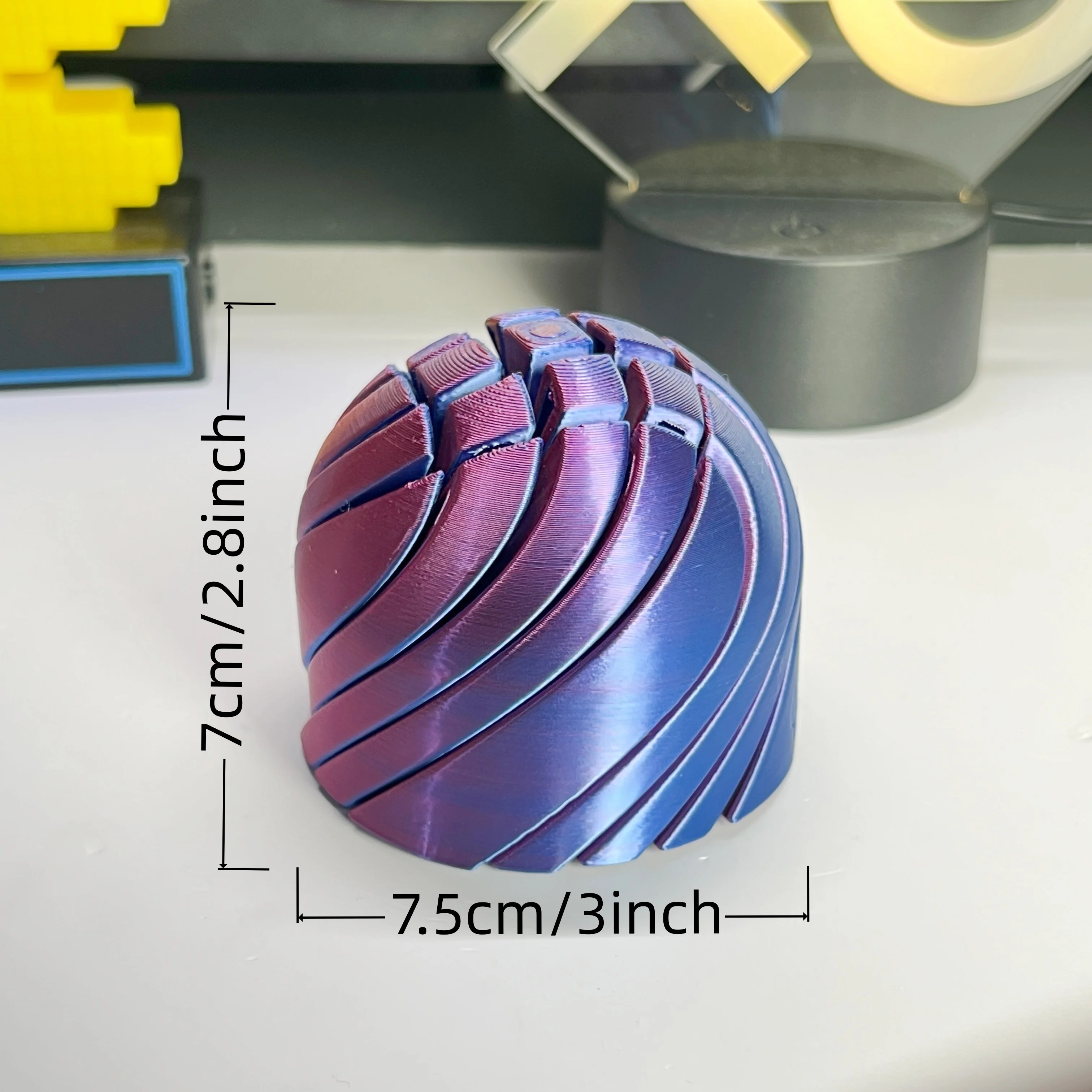 3D Printed Slime Fluid Hemisphere Fidget Toy, Stress Relief Desk Toy image 3