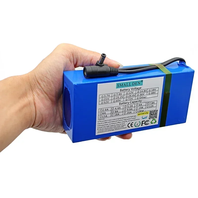 12V 10Ah 18650 lithium battery pack 3S4P rechargeable battery with BMS, suitable for large capacity batteries and high power