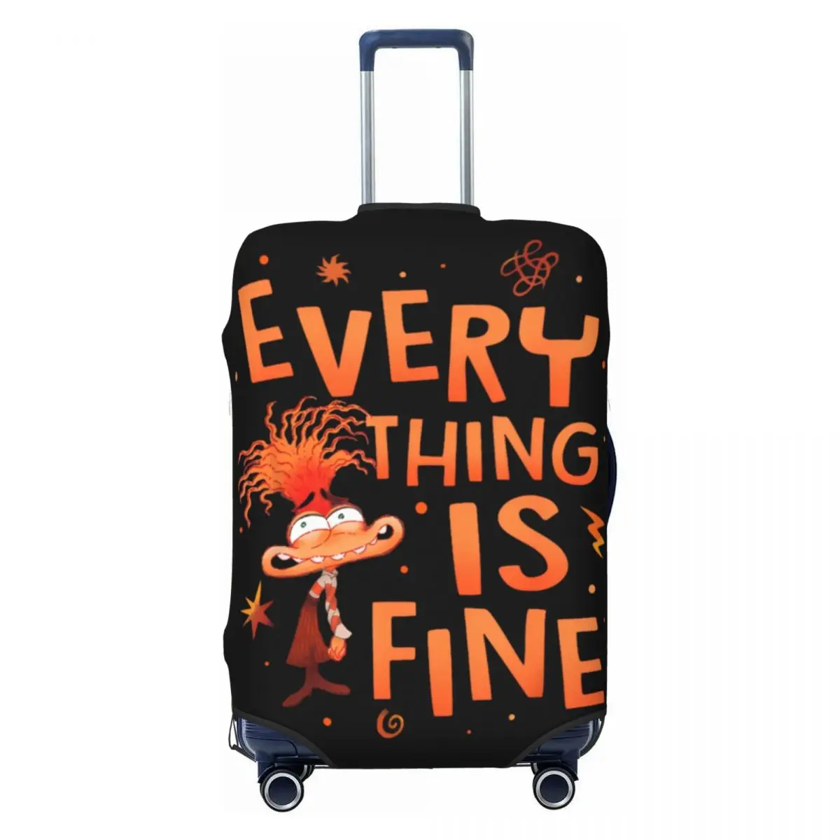 

Everything Is Fine Anxiety Inside Out Suitcase Cover Elastic Luggage Protective Covers for 18-32 inch