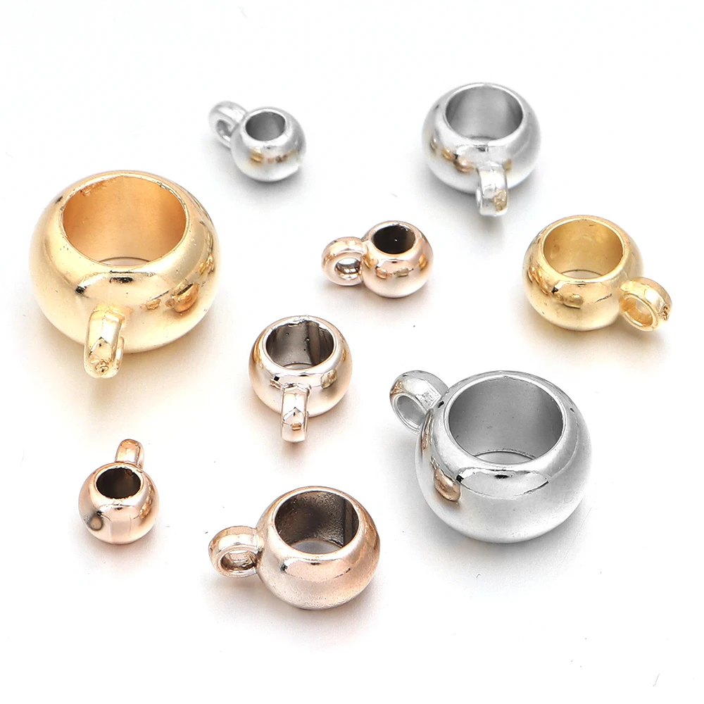 30–100 Stück/Lot Kunststoff-CCB-Perlen, großes Loch, Perlen mit hängendem Clip-Verschluss, Anhänger, Abstandshalter, Charms, Perle für DIY-Schmuckherstellung