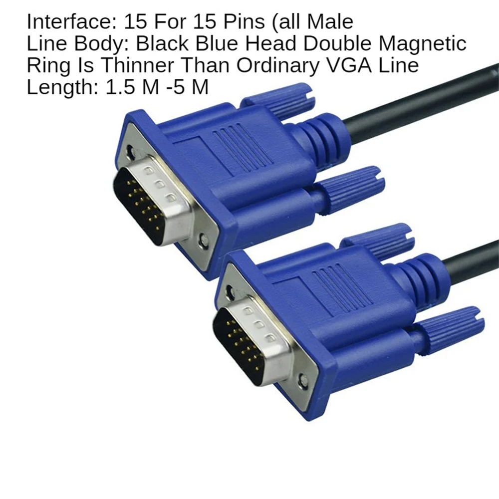 สาย VGA สำหรับจอคอมพิวเตอร์สายโปรเจคเตอร์ทีวีสายต่อวิดีโอ VGA 1.5/3/5/เมตร1440*900P