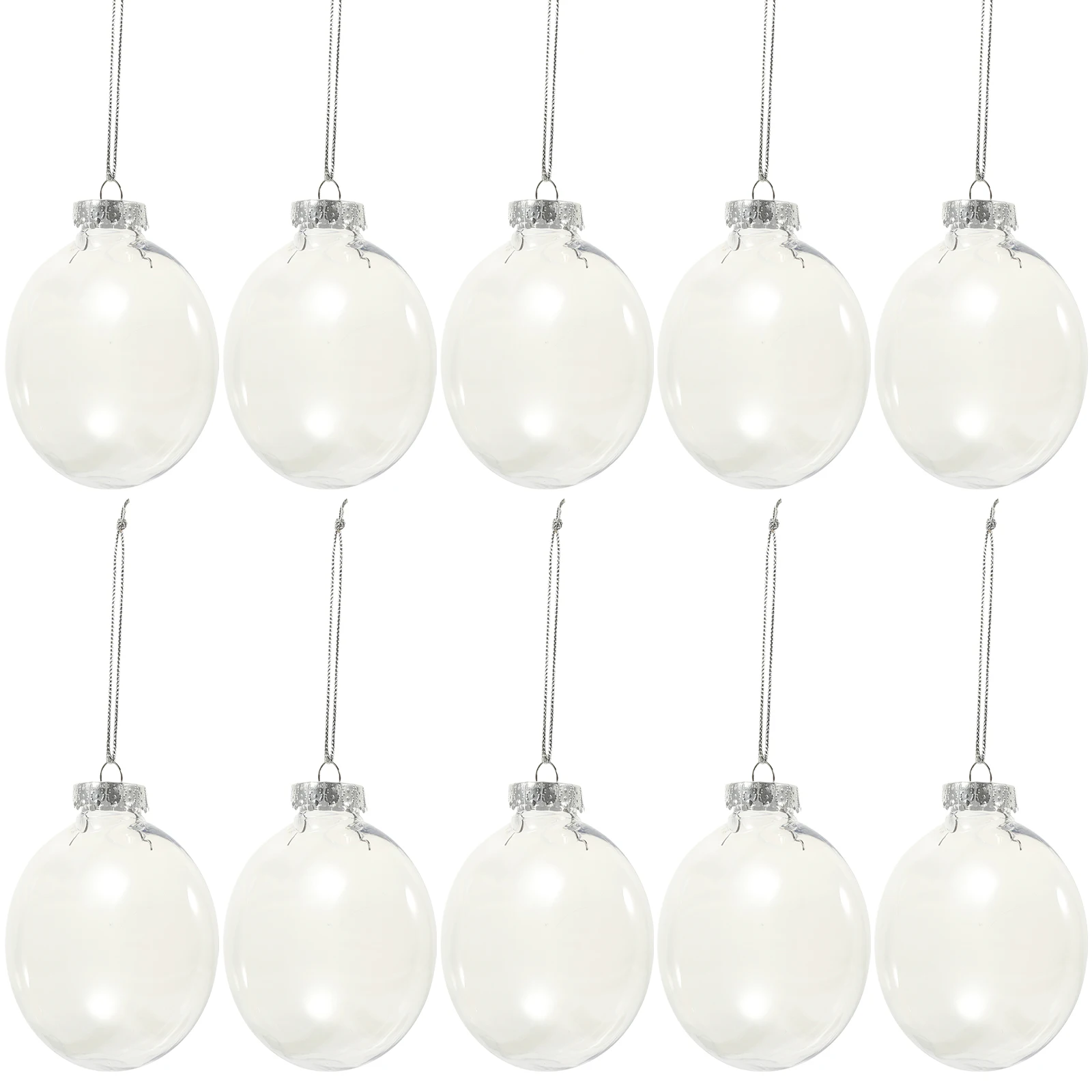 

10pcs 6cm Transparent Flat Balls Clear Christmas Decorations Fillable PET Plastic DIY Ornaments Party Supplies