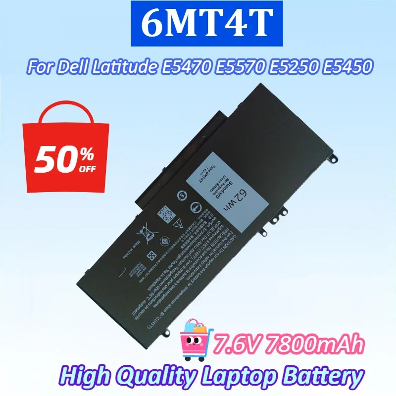

7.6V 7800mAh 6MT4T Laptop Battery for Dell Latitude 14 5470 15 5570 Precision 15 3510 M3510 E5470 E5570 7V69Y TXF9M 79VRK HK6DV