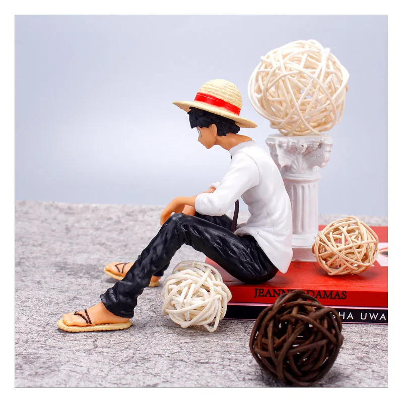 Anime One Piece Figure Luffy Sitting Position Action Figure PVC Model Collection Statue Figurine Doll Toy For Birthday Gift