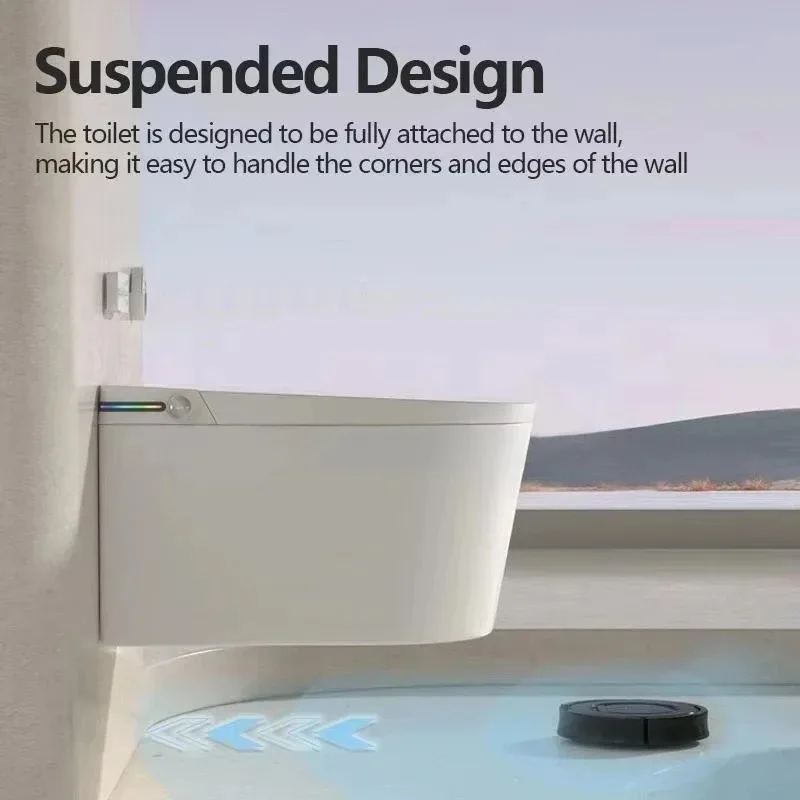 

Настенный унитаз-биде, умный унитаз для ванной комнаты, безрезервуарное сиденье с автоматическим открытием/закрытием и подогревом, электрическое удлиненное сиденье WallHung