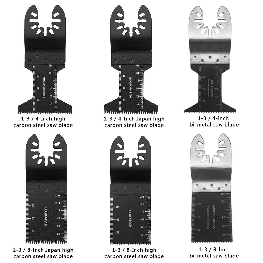 Imagem -03 - Universal Oscillating Saw Blades Quick Release Multi Tools Kit Lâmina Vibratória Híbrida Madeira Metal Plástico Corte