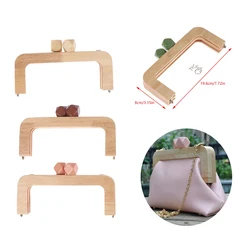 20 Cm Nature With Candy Resin Big Ball Clasp Solid Wood Material Wooden Purse Frame Screws Inside Wood Bag Handle Frame Purse