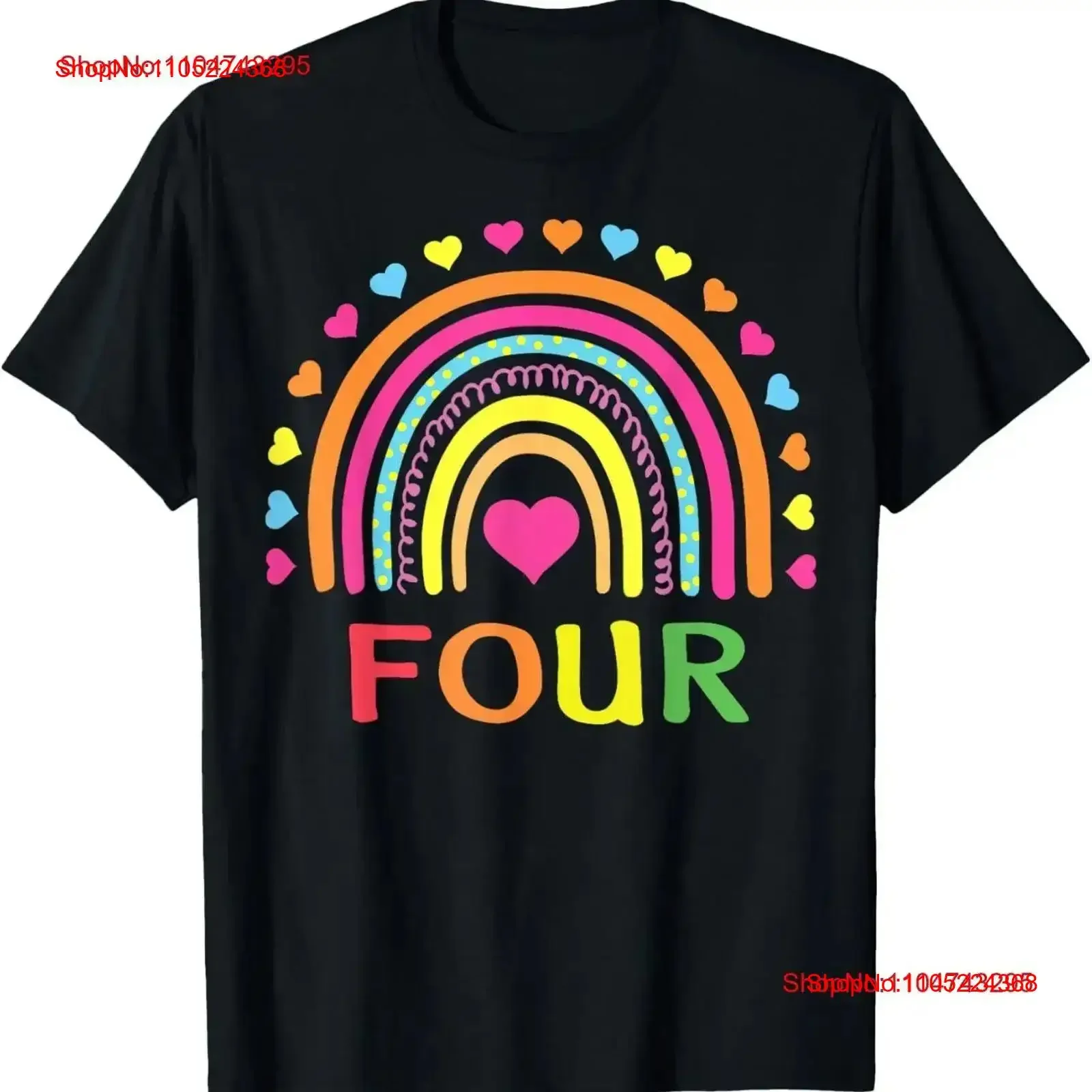 4 Years Old Rainbow 4th Birthday For Girls Boys Kids T Shirt vintage Washed Versatile Stylish Top Everyday Wear fashion Unisex